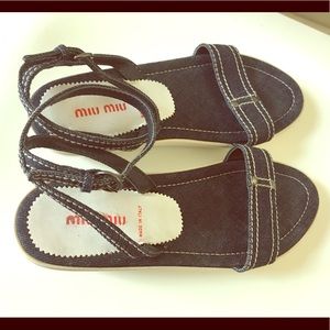 Miu Miu denim strap sandals